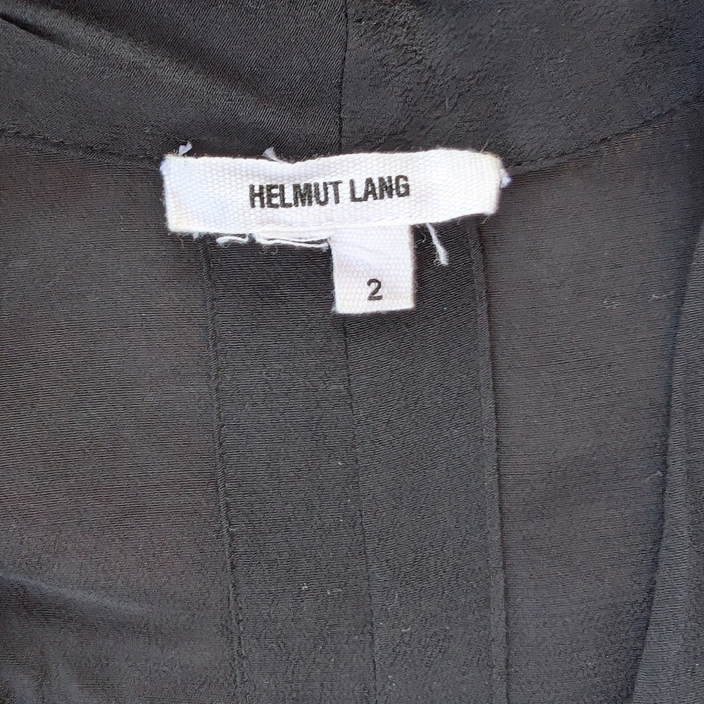 Helmut Lang Black Roll Tab Sleeve Wrap Front Shirt Dress 2/XS - Picture 5 of 5